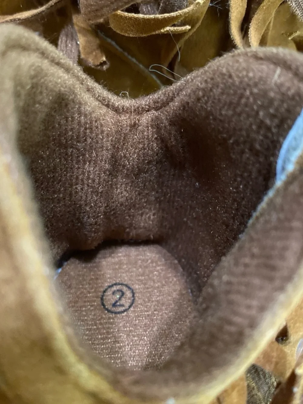 Kids Suede Fringe Moccasins in Brown